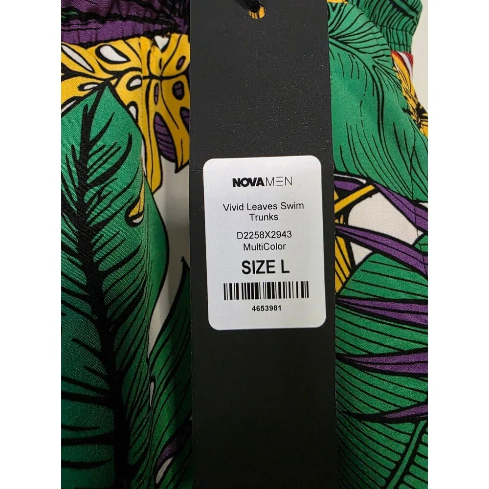 Novamen Vivid Leaves Swim Trunks D2258X2943 MultiColor Large L